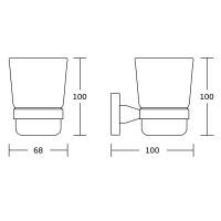 Aqualine SAMBA pohár, mliečne sklo, chróm SB104