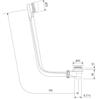 Polysan Vaňová súprava s bovdenom, dĺžka 775mm, zátka 72mm, zlato mat 71681GB