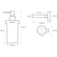 Sapho X-STEEL dávkovač mydla 230ml, mliečne sklo, nerez mat XS101