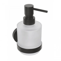Sapho X-ROUND BLACK dávkovač mydla 200ml, mliečne sklo, čierna mat XR103B