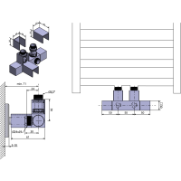 Sapho CUBE TWIN pripojovacia sada ventilov pre stredové pripojenie, chróm CP581S