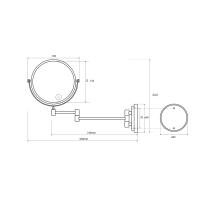 Sapho X-ROUND E závesné kozmetické zrkadlo Ø 135mm, chróm XR005