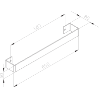 Sapho COLONNA držiak uterákov 650x80 mm, nerez mat IRPA20