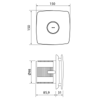 Cata X-MART 10T kúpeľňový ventilátor axiálny s časovačom, 15W, potrubie 100mm, biela 01011000