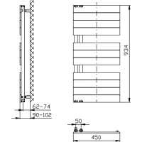 Aqualine MILI vykurovacie teleso 450x934 mm, biela DC600T