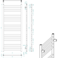 Sapho METRO vykurovacie teleso 600x1510 mm, čierna mat IR420TB