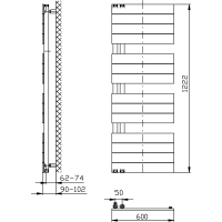 Aqualine MILI vykurovacie teleso 600x1222mm, čierna mat DC626T