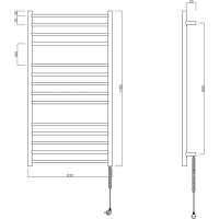 Sapho REDONDO elektrický sušiak uterákov, okrúhly, 630x1160 mm, 130 W, nerez lesk ER230V