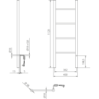 Sapho KARBO elektrický sušiak uterákov, okrúhly, 400x1120mm, 87 W, čierna mat KB904