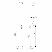 Sapho DUOPASSO elektrický sušiak uterákov s časovačom, 122x1700mm, 45 W, zlato mat ER830