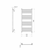 Sapho METRO-E elektrické vykurovacie teleso rovné 500x1060 mm, 400 W, čierna mat ME410B