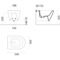 GSI KUBE X bidet závesný 36x50cm, biela ExtraGlaze 9464111