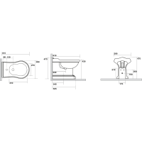 Kerasan RETRO bidet stojaci 39x61cm, čierna mat 102231