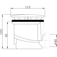 Aqualine Vaničkový sifón, priemer otvoru 90mm, DN40, krytka ABS/chróm PF408