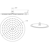 Sapho SLIM hlavová sprcha, priemer 300mm, čierna mat MS573B