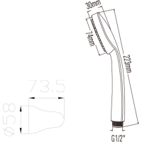 Bruckner Sprchová súprava, výklopný držiak, hadica 1500mm, chróm 621.100.1