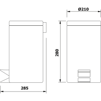 Aqualine SIMPLE LINE odpadkový kôš okrúhly 5l, nerez lesk 27105