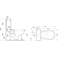 Kerasan RETRO WC kombi misa 38, 5x72cm, zadný odpad, biela 101301