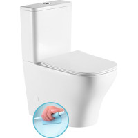 Sapho BELLO RIMLESS WC kombi, spodný/zadný odpad, biela PC103WR