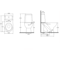 Aqualine RIGA WC kombi, dvojtlačidlo 3/6l, spodný odpad, biela RG801