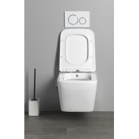Sapho PORTO CLEANWASH závesná WC misa Rimless, integrovaná batéria a bidet. spŕška, 36x5cm, biela PZ102RX