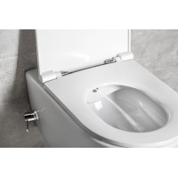 Isvea INFINITY CLEANWASH závesná WC misa Rimless, integrovaný ventil a bidet. spŕška, 36, 5x53cm, biela 10NFS1001I