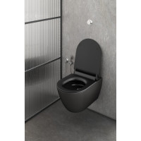 GSI PURA závesná WC misa, Swirlflush, 36x50cm, čierna dual-mat 881626