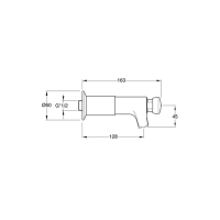 Silfra QUIK samouzatvárací predĺžený nástenný ventil pre umývadlo, chróm QK24051