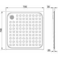 NOFER Sprchová vanička 700x30x700 mm, nerez mat 13052.70.S