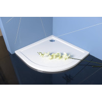 Polysan SERA sprchová vanička z liateho mramoru, štvrťkruh 80x80cm, R550, biela 40511