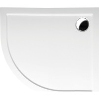 Polysan RENA R sprchová vanička z liateho mramoru, štvrťkruh 90x80cm, R550, pravá, biela 72891