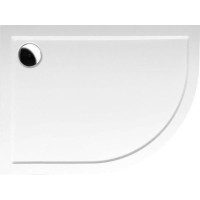 Polysan RENA L sprchová vanička z liateho mramoru, štvrťkruh 100x80cm, R550, ľavá, biela 75511