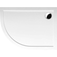 Polysan RENA R sprchová vanička z liateho mramoru, štvrťkruh 100x80cm, R550, pravá, biela 76511