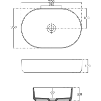 Isvea INFINITY OVAL keramické umývadlo na dosku, 55x36cm, antracit 10NF65055-2C