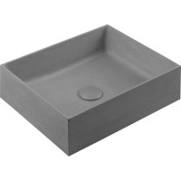 Sapho FORMIGO betónové umývadlo na dosku, vrátane výpuste, 47, 5x36, 5cm, šedá FG019
