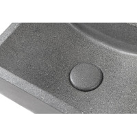 Sapho CREST R betónové umývadlo, nástenné, vrátane výpuste, 40x22cm, čierny granit AR409
