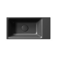 GSI NUBES keramické umývadlo 50x25cm, brúsená spodná hrana, bez otvoru, pravé/ľavé, čierna mat 96379026
