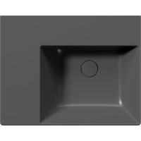 GSI KUBE X keramické umývadlo 60x47cm, s odkladacou plochou vľavo, bez otvoru, čierna mat 9439026
