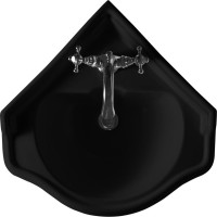 Kerasan RETRO keramické umývadlo rohové, 57, 5x58cm, čierna mat 103231