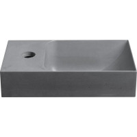 Sapho PICCOLINO betónové umývadlo 30, 8x17cm, batéria vľavo, šedá PK30017