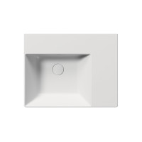 GSI KUBE X keramické umývadlo 60x47cm, s odkladacou plochou vpravo, bez otvoru, biela mat 9438009