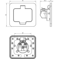 Solight vstavaná podlahová zásuvka, IP55, obdĺžnikové viečko