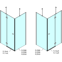 Polysan FORTIS LINE štvorcový sprchovací kút 1000x1000 mm, rohový vstup FL1010LFL1010R