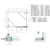 Polysan FORTIS LINE štvorcový sprchovací kút 1000x1000 mm, L variant FL1010LFL3510