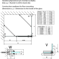 Polysan FORTIS LINE štvorcový sprchovací kút 800x800 mm, L variant FL1080LFL3580