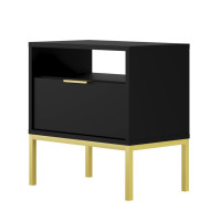 Nočný stolík AUSTIN - čierny/zlatý
