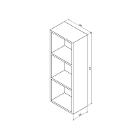 Sapho ESPACE otvorená policová skrinka 35x94x22cm, dub strieborný ESC170-1111