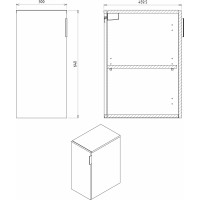 Sapho CIRASA skrinka spodná dvierková 30x64x46cm, pravá/ľavá, biela lesk CR301-3030