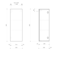 Sapho ESPACE skrinka 35x94x32cm, 1x dvierka, ľavá/pravá, dub alabama ESC530-2222