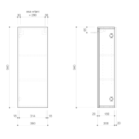 Sapho ESPACE skrinka 35x94x22cm, 1x dvierka, ľavá/pravá, dub alabama ESC110-2222